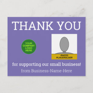 Cartão postal "OBRIGADO" para as pequenas empresas