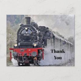 Cartão Postal Obrigado pela foto da locomotiva a vapor do trem a