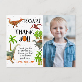 Cartão Postal Obrigado pela foto de aniversário do dinossauro ru