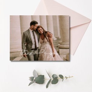 Cartão Postal Obrigado pela Foto do Casamento em Roteiro