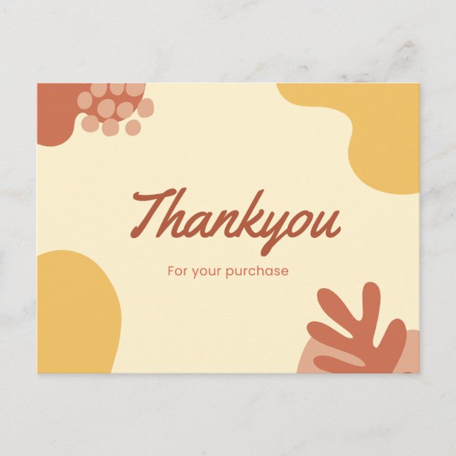 Cartão Postal Obrigado pela sua compra (Frente)