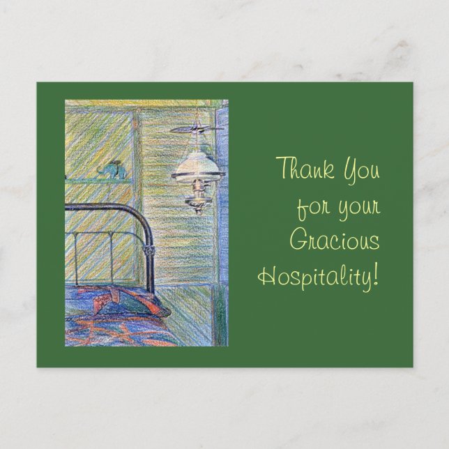 Cartão Postal Obrigado pela sua hospitalidade graciosa! (Frente)