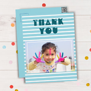Cartão Postal Obrigado pelo aniversário com foto personalizada m
