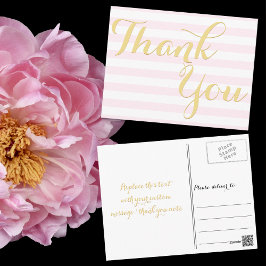 Cartão Postal Obrigado pelo Evento de Chá de Bebê de Casamento E