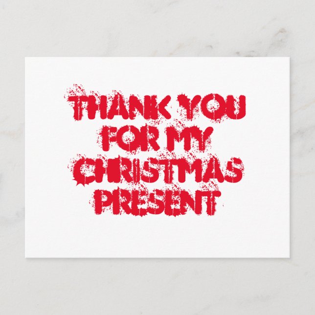 Cartão Postal Obrigado pelo meu presente de Natal (Frente)