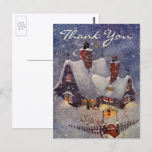 Cartão Postal Obrigado pelo Natal Vintage