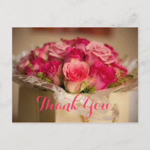 Cartão Postal Obrigado pelo presente de casamento Buquê floral r