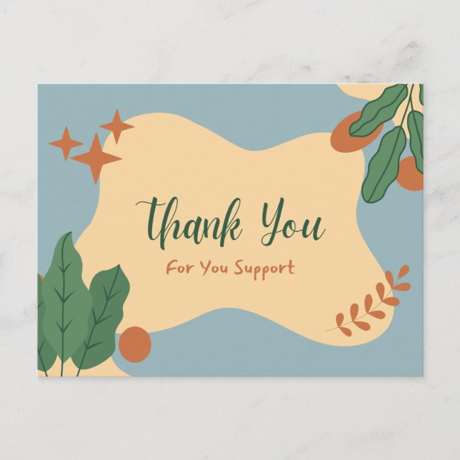 Cartão Postal Obrigado pelo seu apoio  (Frente)