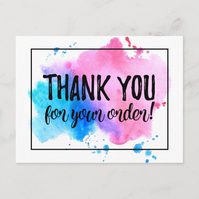 Cartão Postal Obrigado pelo seu pedido (Frente)