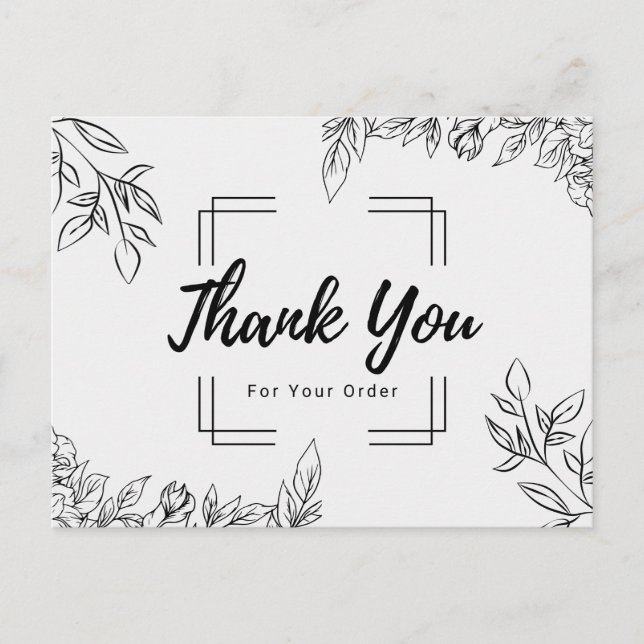 Cartão Postal Obrigado pelo seu pedido  (Frente)