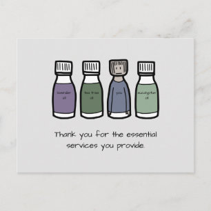 Cartão Postal "Obrigado pelos serviços essenciais que você ofere