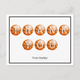 Cartão Postal Obrigado Personalizado De Basquete
