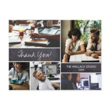 Obrigado personalizado de colagem de fotos da empr