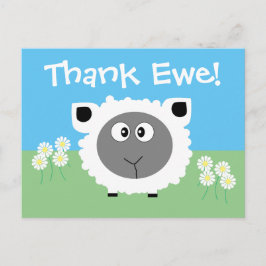 Cartão Postal Obrigado Personalizado, Engraçado Daisy Ovelhas