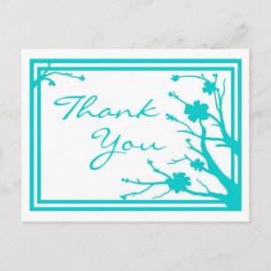 Cartão Postal Obrigado personalizável para o tema das flores tea
