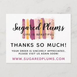 Cartão Postal Obrigado Pinta Roxa E Dourada Pinta Traços 4-Foto