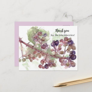 Cartão Postal Obrigado por Amoras Frutas da Horta