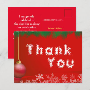 Cartão Postal Obrigado por comida de Natal