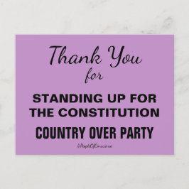 Cartão Postal Obrigado por Defender a Constituição