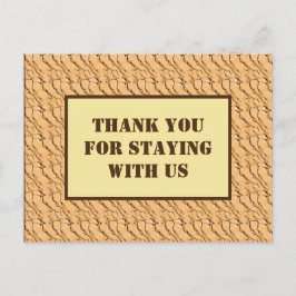 Cartão Postal Obrigado por Ficar Conosco Padrão Marrom Claro
