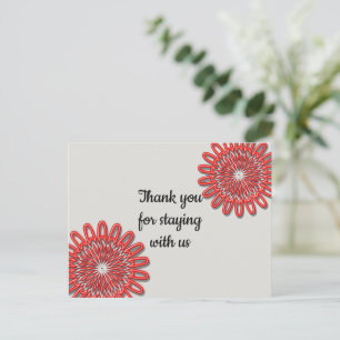 Cartão Postal Obrigado por ficar no aluguel de férias