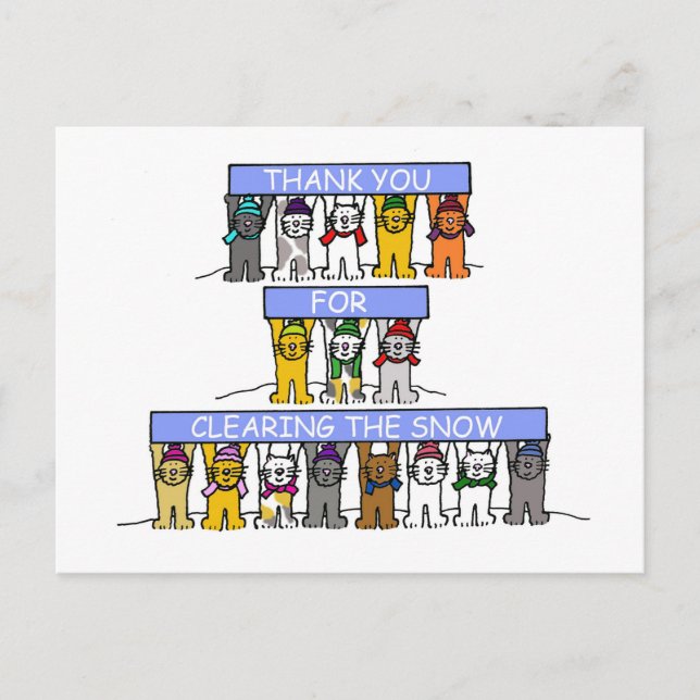 Cartão Postal Obrigado por limpar a neve (Frente)