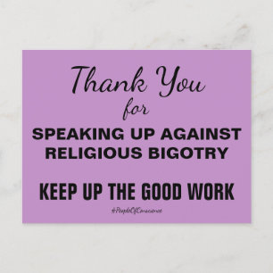 Cartão Postal Obrigado por se manifestar contra o anti-semitismo