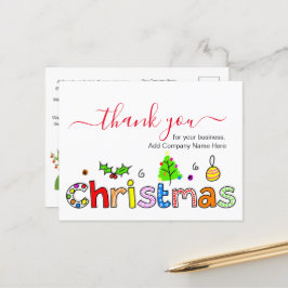 Cartão Postal Obrigado Por Seu Negócio Natal