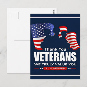 Cartão Postal Obrigado por Seu Serviço: Dia dos Veteranos 2025