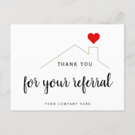 Cartão Postal Obrigado por sua Indicação de Cultivo de Imóveis