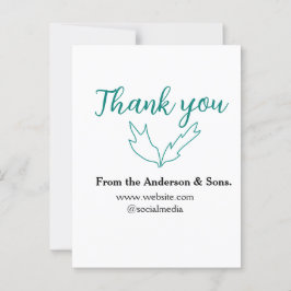 Cartão Postal Obrigado por sua ordem folha nome da empresa site