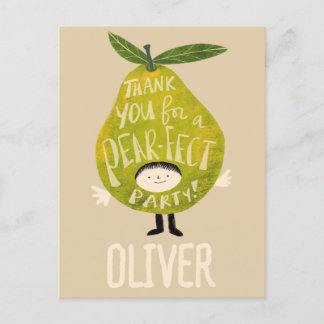 Cartão Postal Obrigado por uma festa de pera-feta desenho engraç