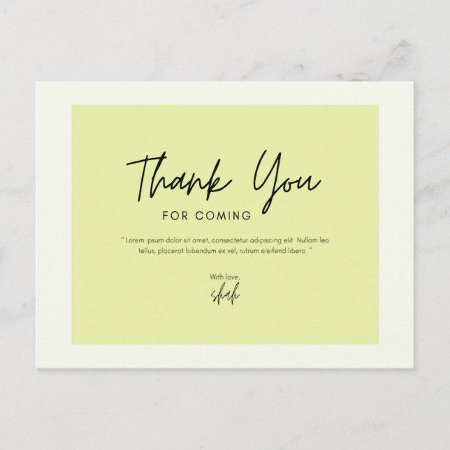 Cartão Postal  Obrigado por vir  (Frente)