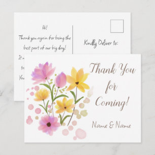 Cartão Postal Obrigado por Vir Custom Nome & Mensagem