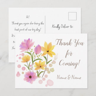 Cartão Postal Obrigado por Vir Custom Nome & Mensagem