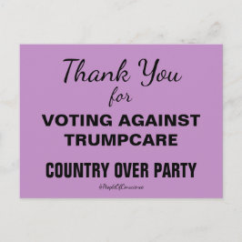 Cartão Postal Obrigado Por Votar Contra A TrumpCare Resistir