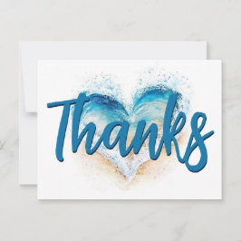 Cartão Postal Obrigado Praia da Onda do Coração