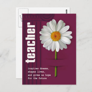 Cartão Postal Obrigado Professor. Daisy Design