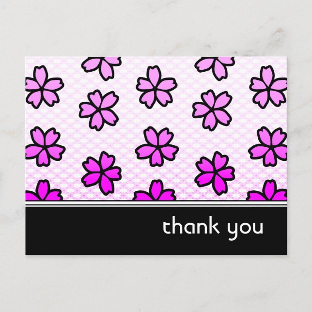 Cartão Postal obrigado: retro floral: (Frente)