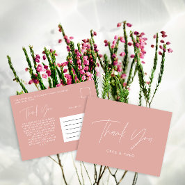 Cartão Postal obrigado rosa rosa elegante moderno
