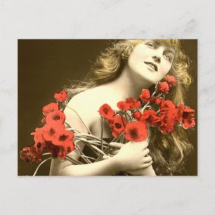 Cartão Postal Obrigado Rosas vermelhas