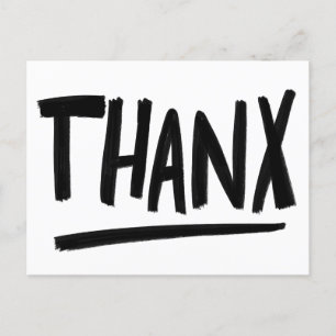 Cartão Postal OBRIGADO Rough Brushstrokes Obrigado PERSONALIZADO