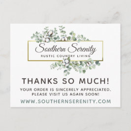 Cartão Postal Obrigado, Rustic Southern Cotton 4-Photo