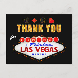 Cartão Postal Obrigado - Sinal de Las Vegas Fabuloso Noite do Ca