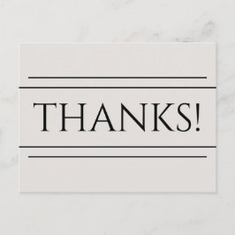 Cartão postal "OBRIGADO!" sofisticado e elegante