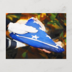 Cartão Postal "Obrigado" Soldado Recebendo a bandeira americana