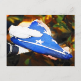 Cartão Postal "Obrigado" Soldado Recebendo a bandeira americana