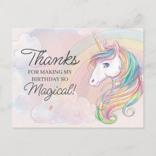 Cartão Postal Obrigado Unicorn