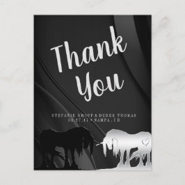 Cartão Postal Obrigado Unicórnio Místico (redemoinho preto)