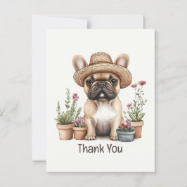 Cartão Postal Obrigado Vasinhos de Flores de Jardim de Bulldog F
